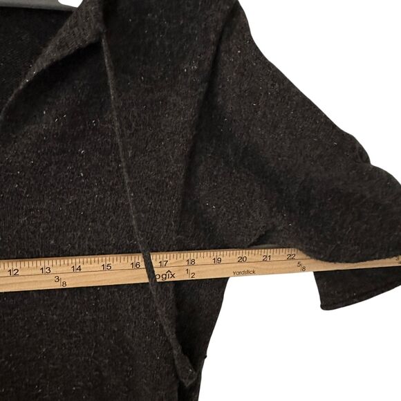 Pure Jill Dark Grey Speckled V-Neck‎ Tassle Tunic Wool Blend Sweater Size XS - Picture 5 of 7